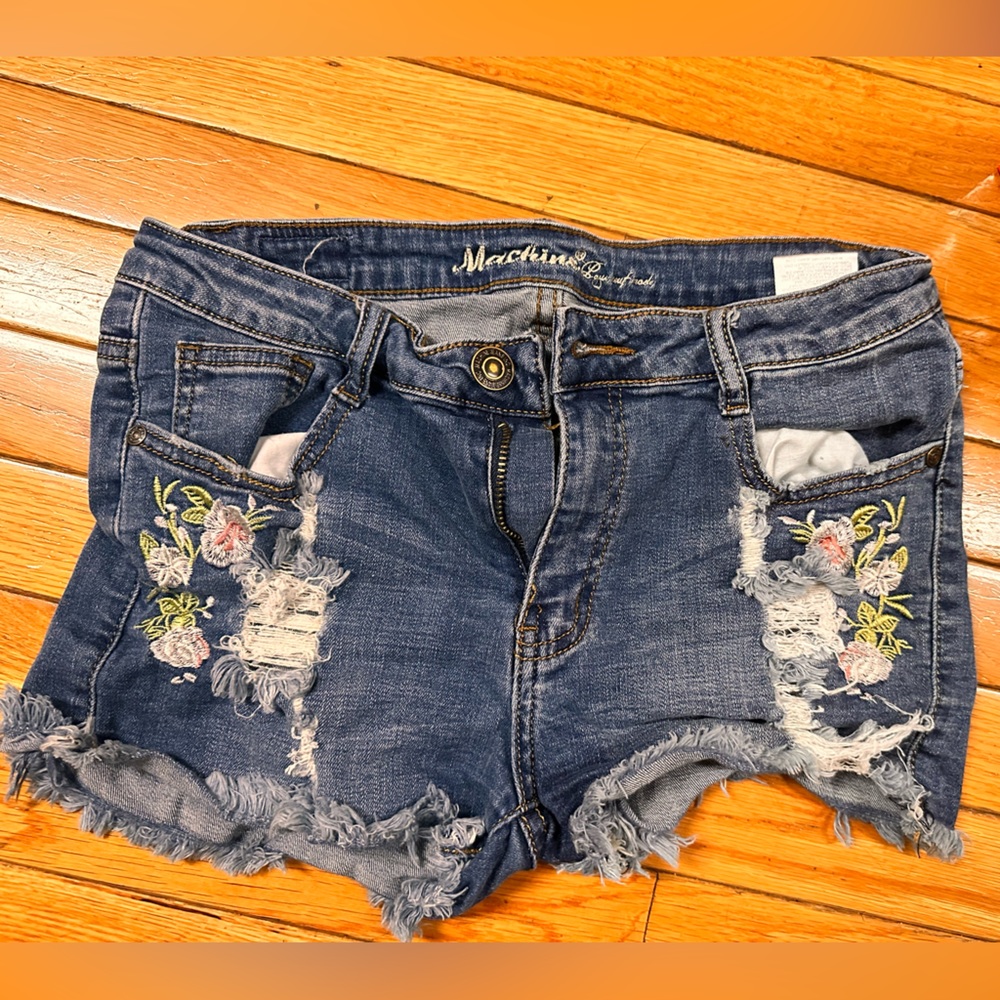 juniors embroidered shorts- MACHINE